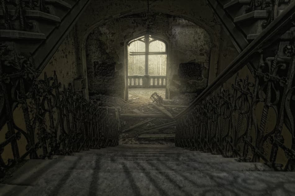 Abandoned Gothic Staircase by Paul Boomsma — canvas wall art