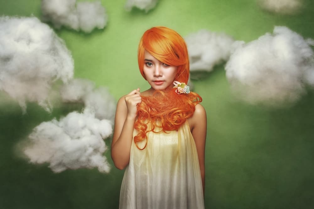 Dreamy Orange Hair Portrait by azalaka — canvas wall art