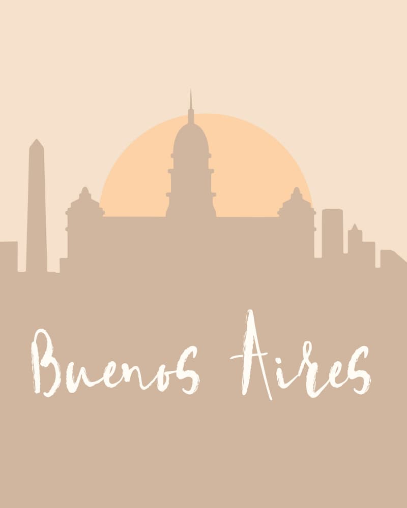 Buenos Aires Sunset Skyline by Emiliano Deificus — canvas wall art