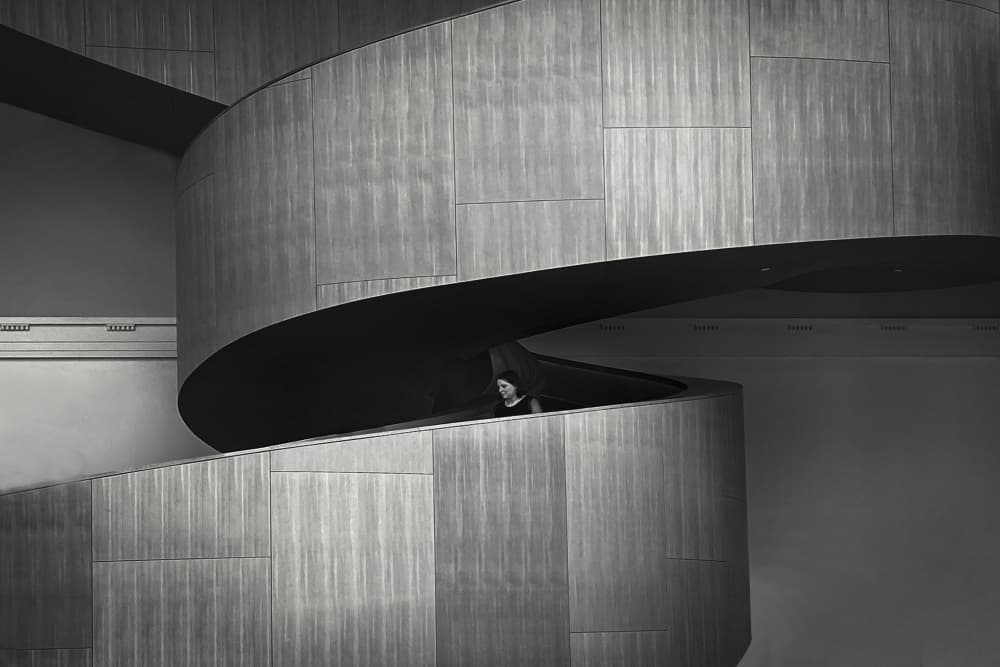 Modern Spiral Solitude by Sonya Liu — canvas wall art