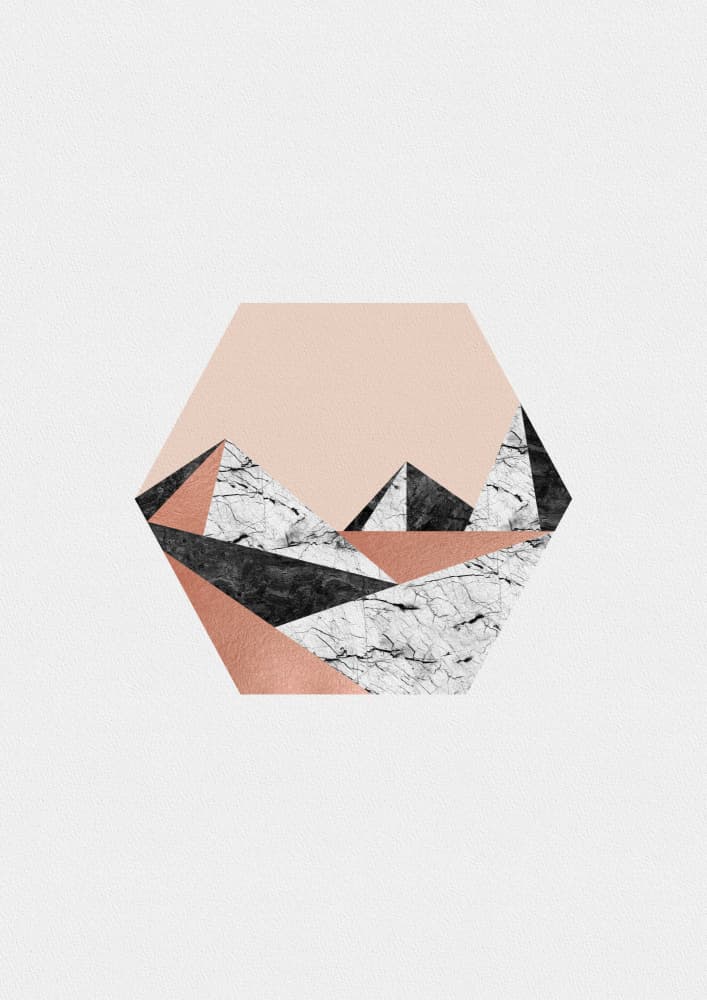 Geometric Marble Peaks by Orara Studio — canvas wall art