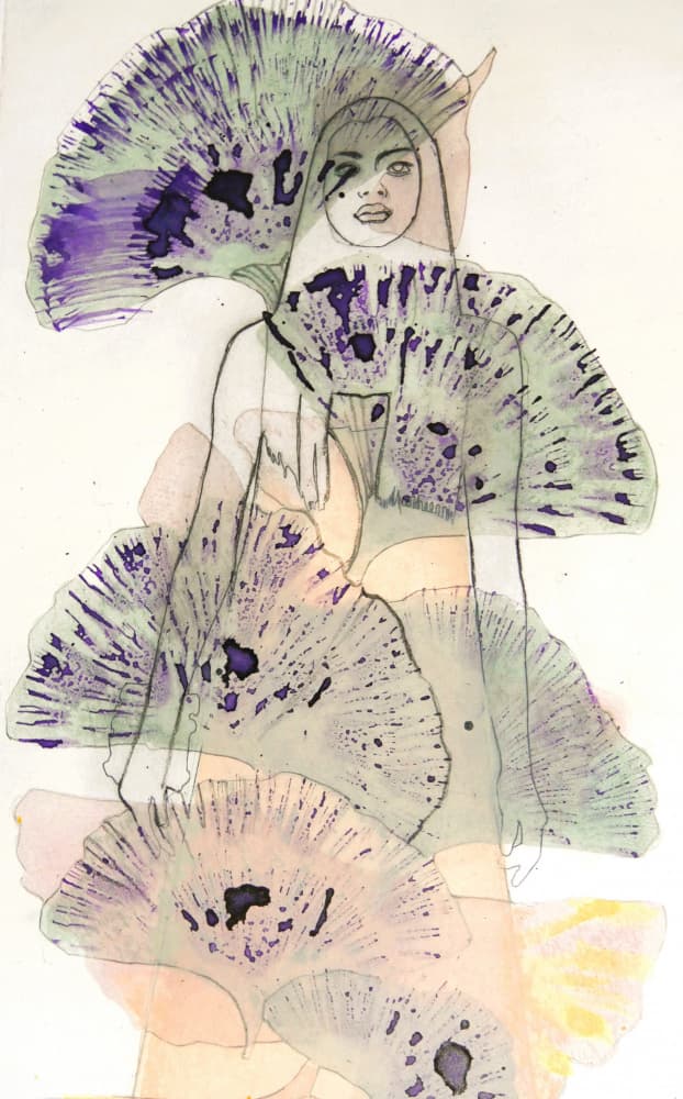 Purple Ginkgo Woman by Doris Schmitz — canvas wall art