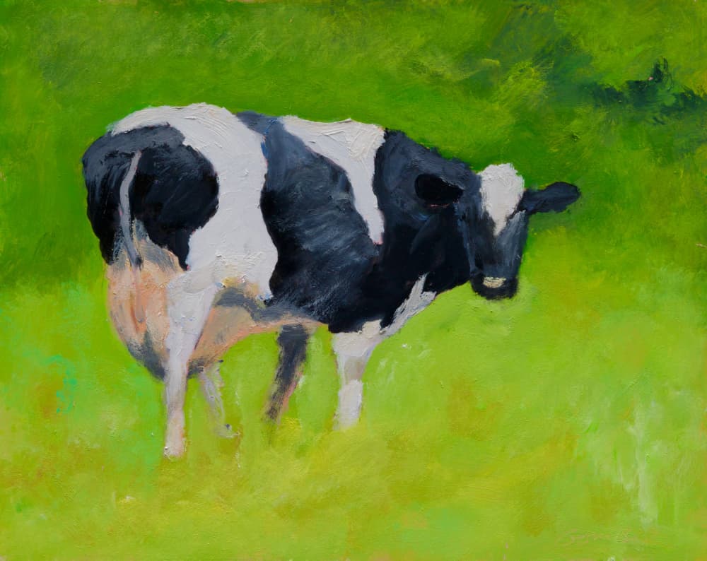 Black and White Cow by Richard Gombar — canvas wall art