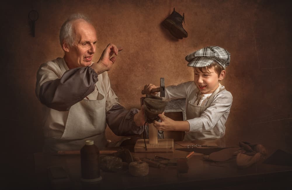 Cobbler's Lesson by Evgeny Loza — canvas wall art
