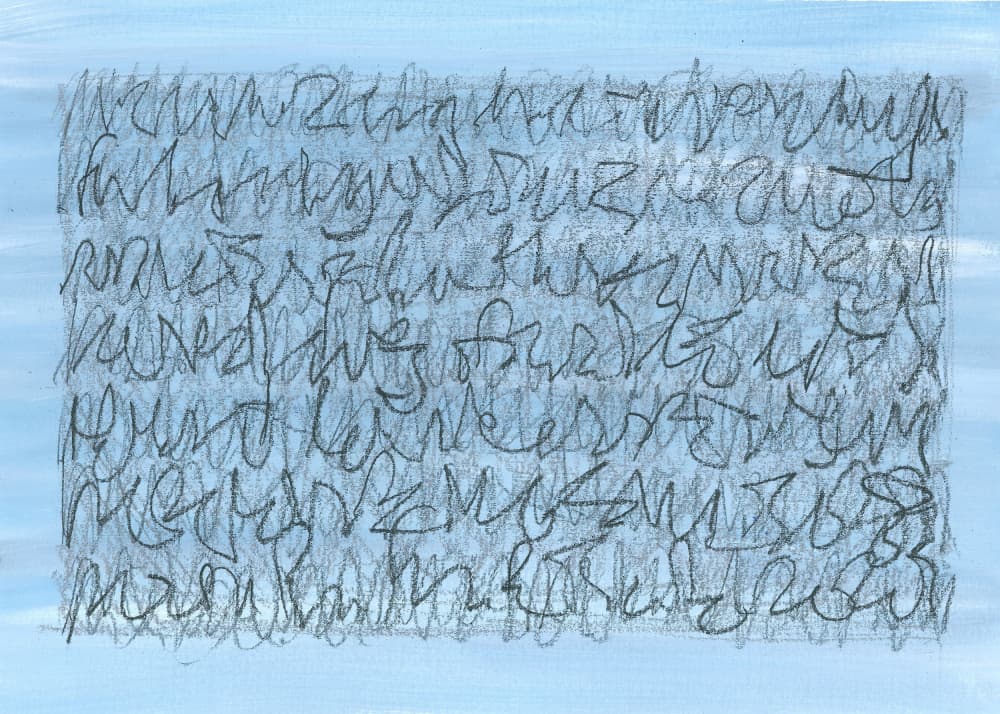 Asemicwriting Polyglossia by Isabelle Brent — canvas wall art