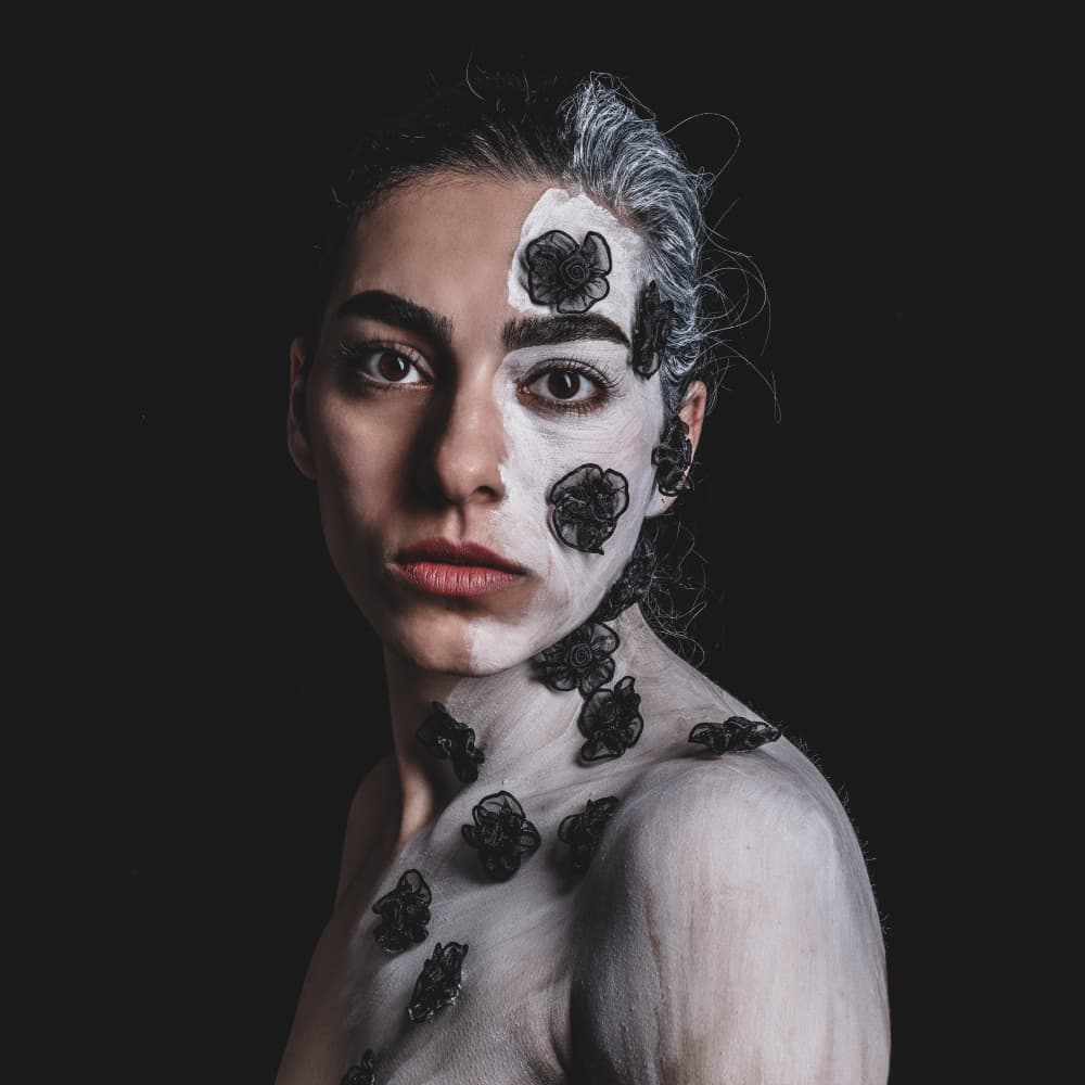 Painted Face Duality by Hooman Sedaghi — canvas wall art