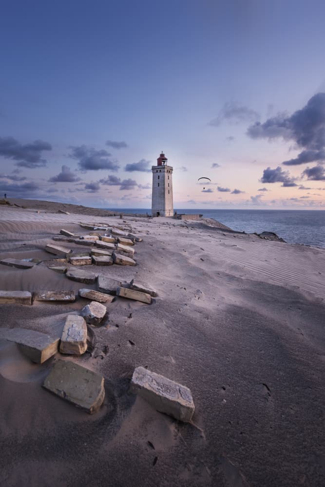 Lighthouse at Blue Hour by fotomarion — canvas wall art