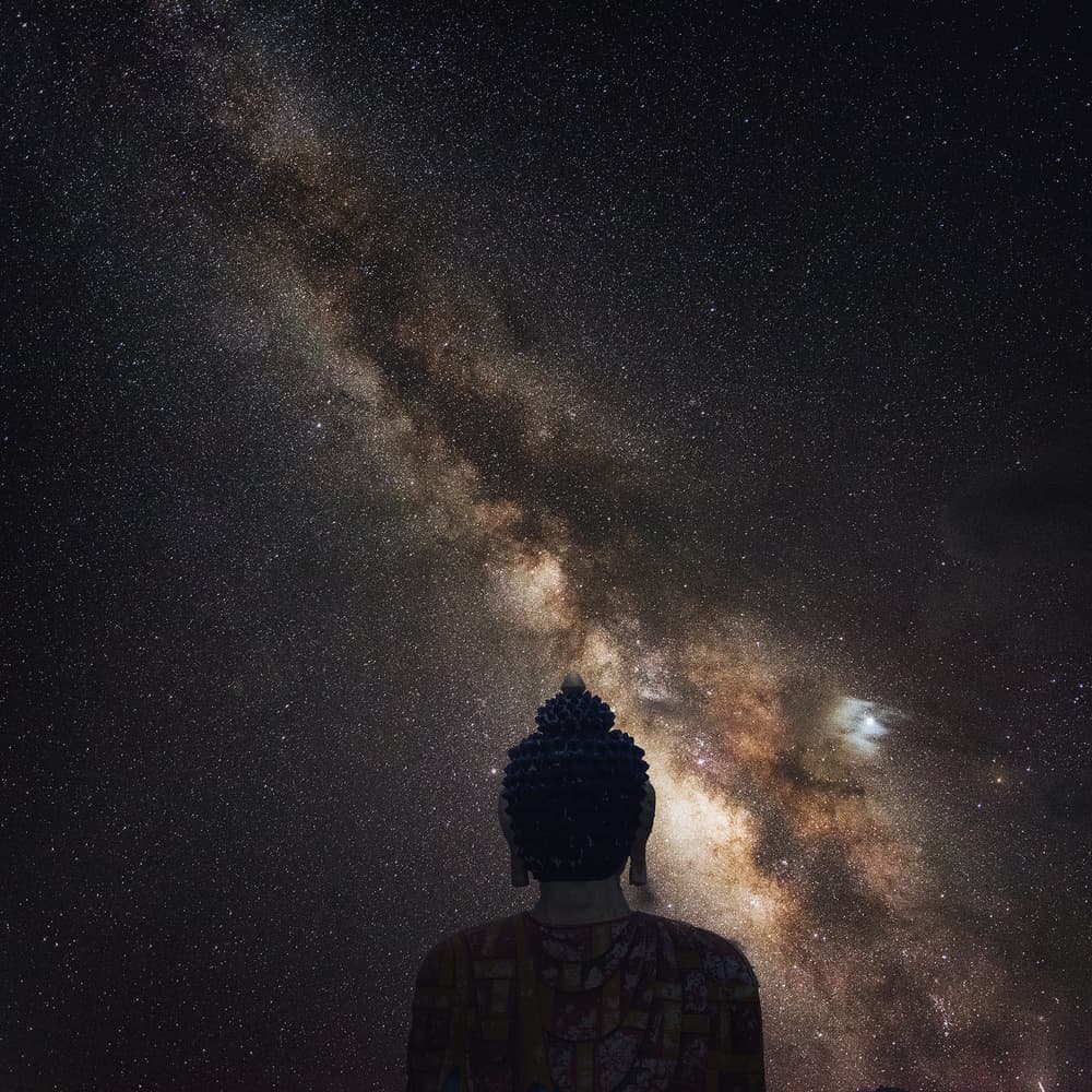 Buddha Under Milky Way by swapnil deshpande — canvas wall art
