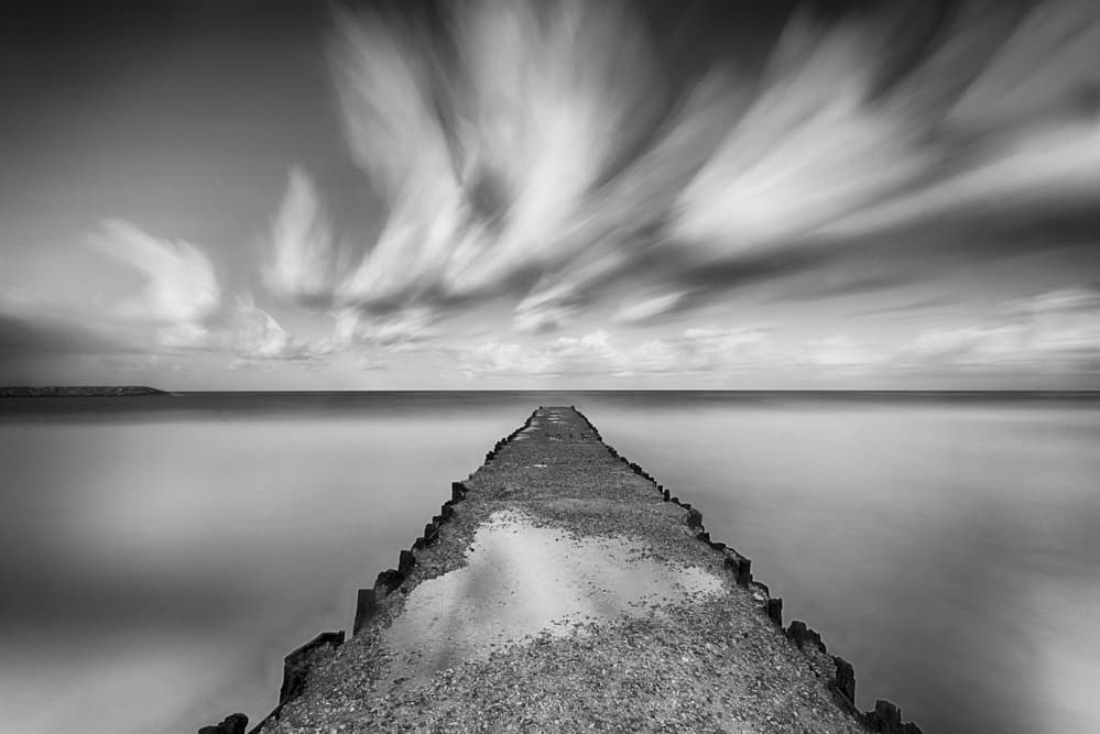 Ocean Pier Long Exposure by Keren Or — canvas wall art