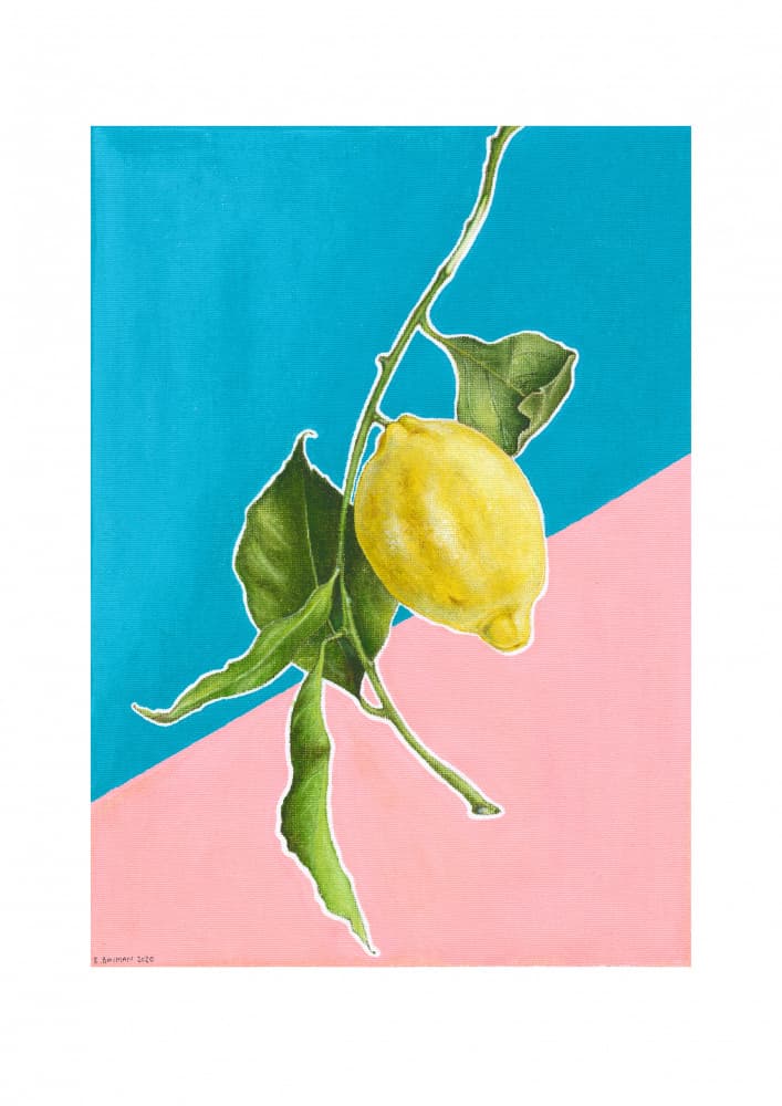 Lemon Split Background by Roxanne Moolman — canvas wall art