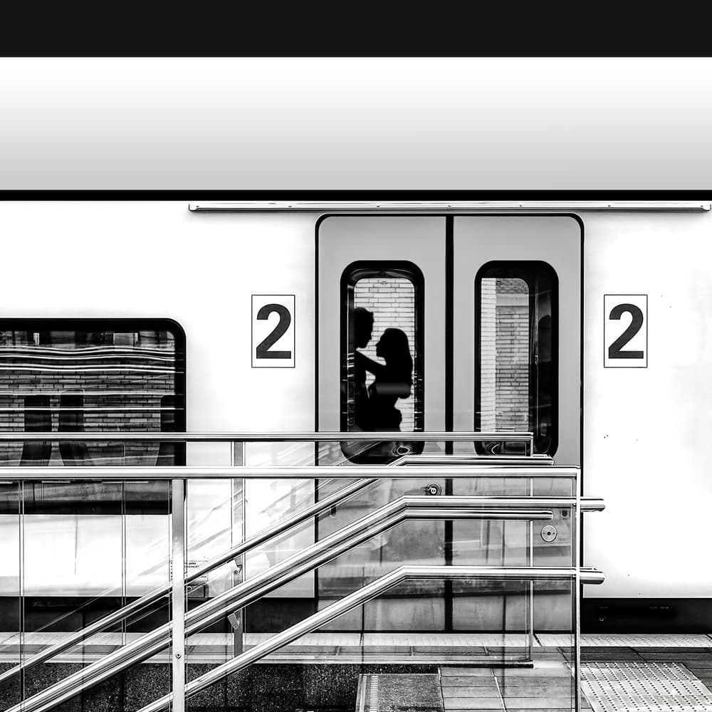 Romantic Train Silhouettes by Piet Flour — canvas wall art