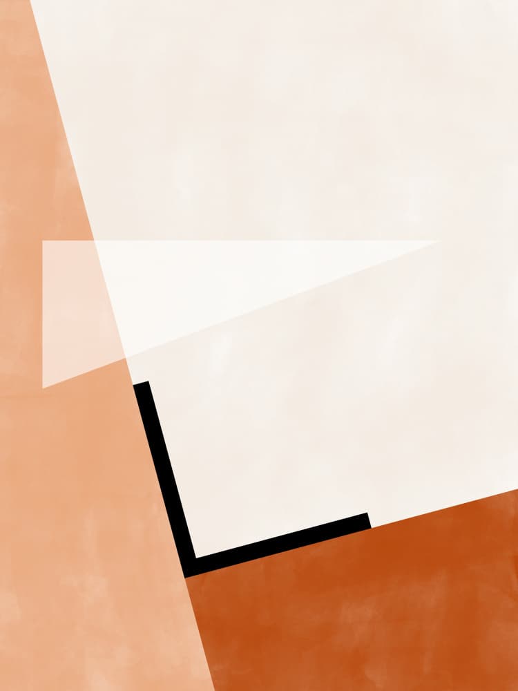 Abstract Terracotta Geometry by Elena Ristova — canvas wall art