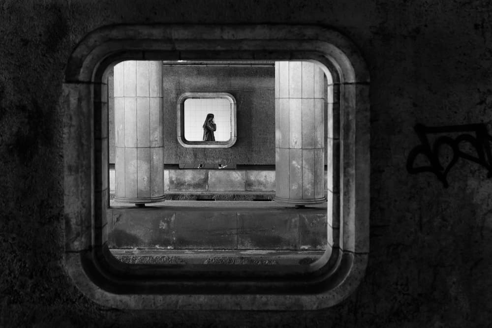 Solitary Woman Framed by Greetje van Son — canvas wall art