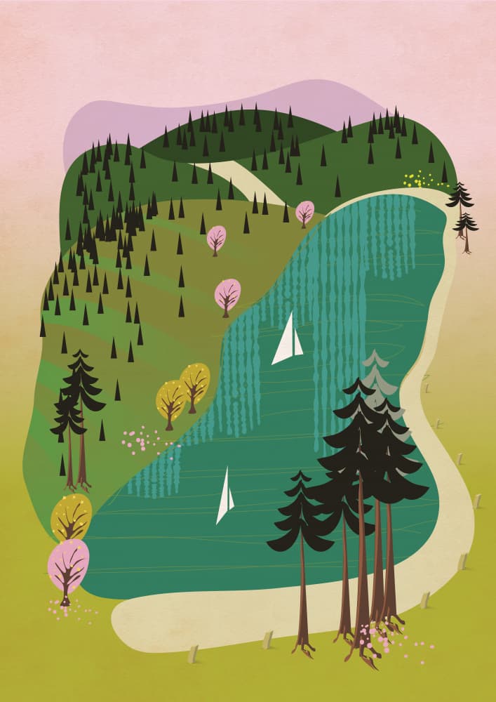 Serene Mountain Lake by Nicholas — canvas wall art