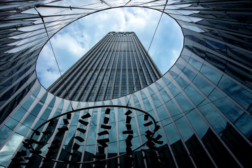 Reflective Glass Tower by konglingming — canvas wall art