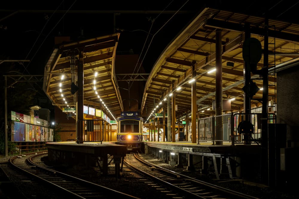 Night Train Station by YASUTOSHI HONJO — canvas wall art