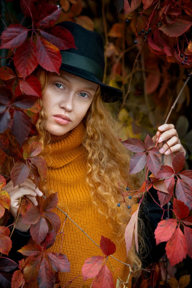 Autumn Girl In Leaves by Tanya Markova — canvas wall art