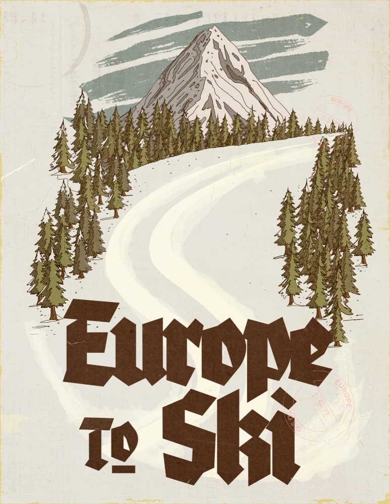 European Ski Adventure by Nicholas — canvas wall art