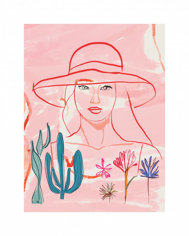 Stylish Woman Desert Bloom by Beate Tubach — canvas wall art