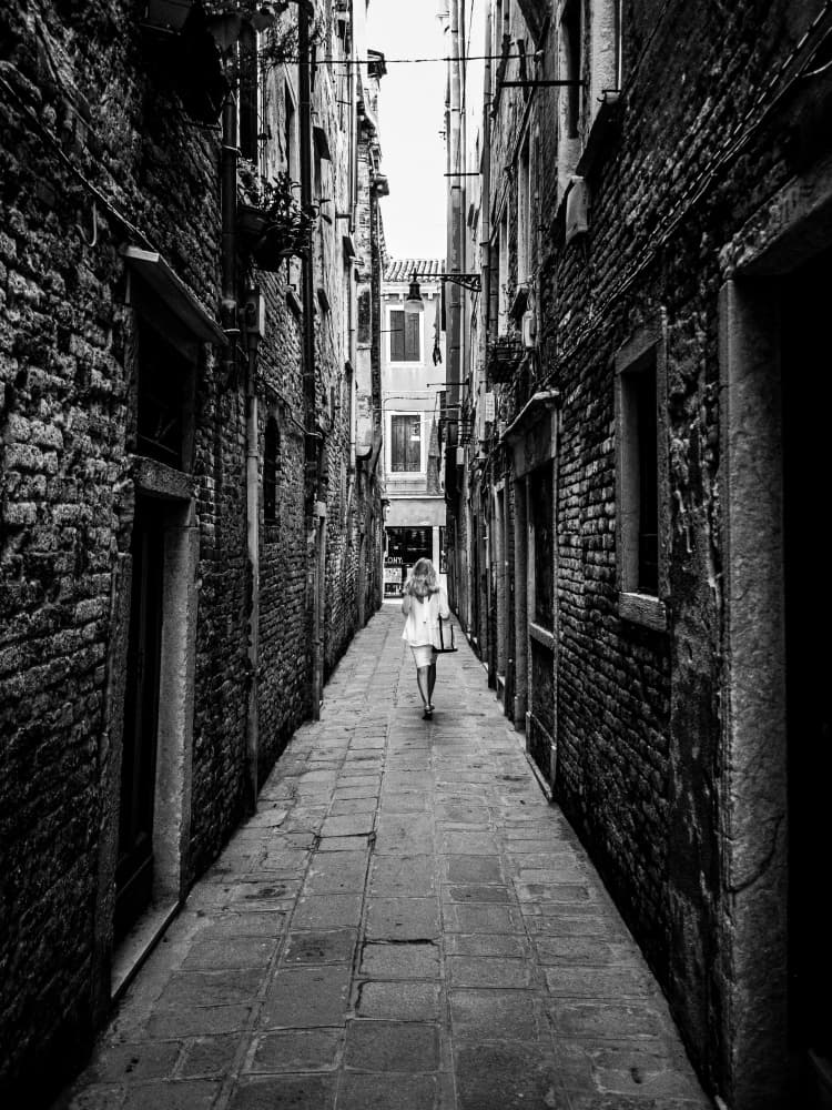 Walking Venice Alley by Adam Street Photographer — canvas wall art