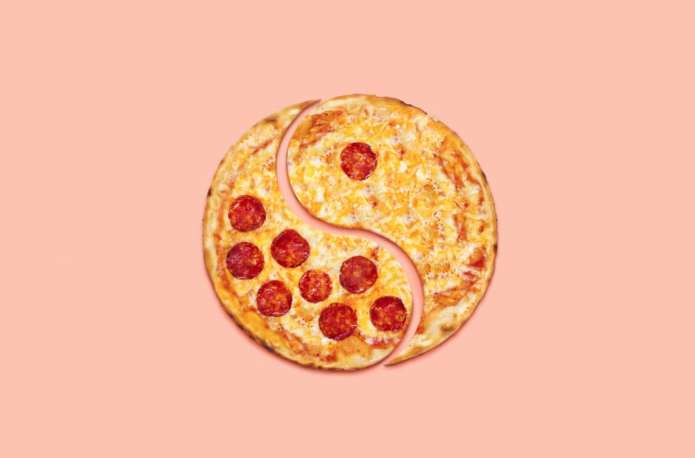Pizza Yin Yang by Artem Pozdniakov — canvas wall art