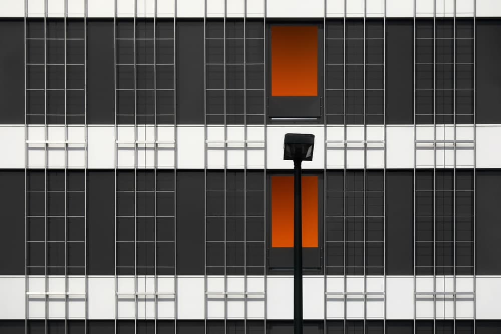 Orange Windows Streetlight by Hans-Wolfgang Hawerkamp — canvas wall art
