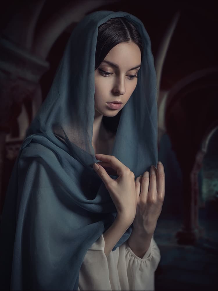 Classical Veiled Woman by Yuri Shevchenko — canvas wall art