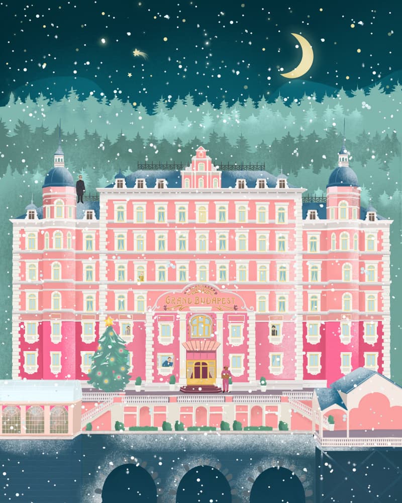 The Grand Budapest Hotel Holidays by Petra Lizde — canvas wall art