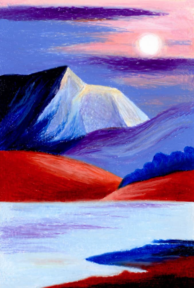 Vibrant Mountain Lake by Julie Lesouef — canvas wall art