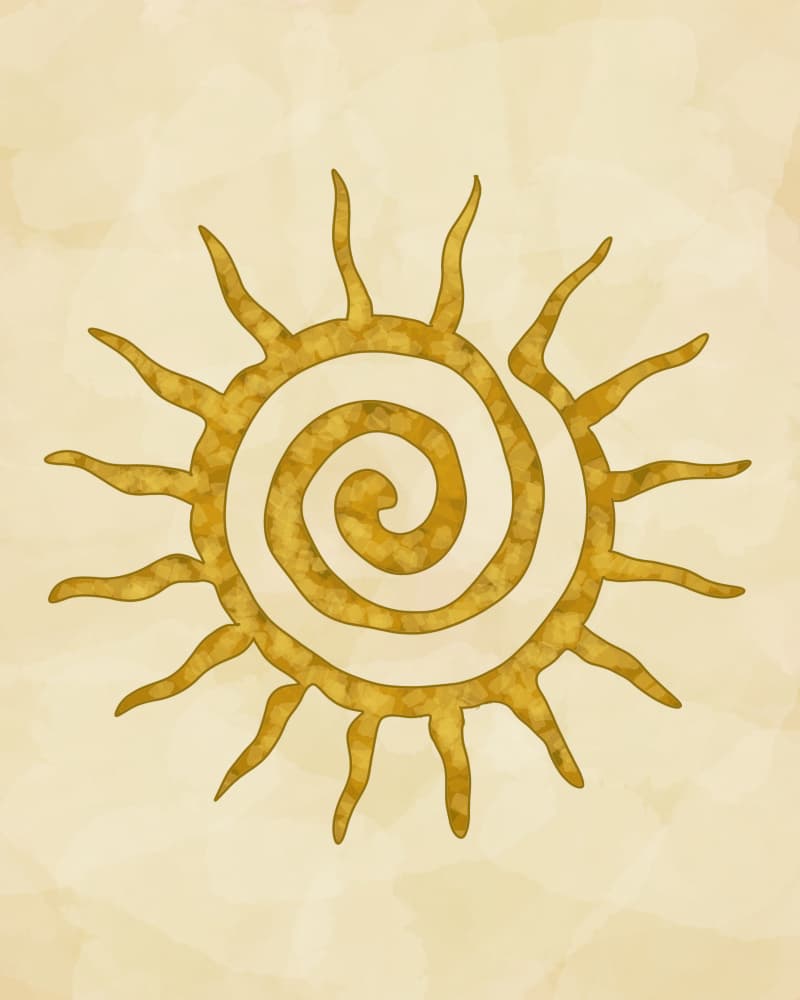Golden Tribal Sun by Sannel Larson — canvas wall art