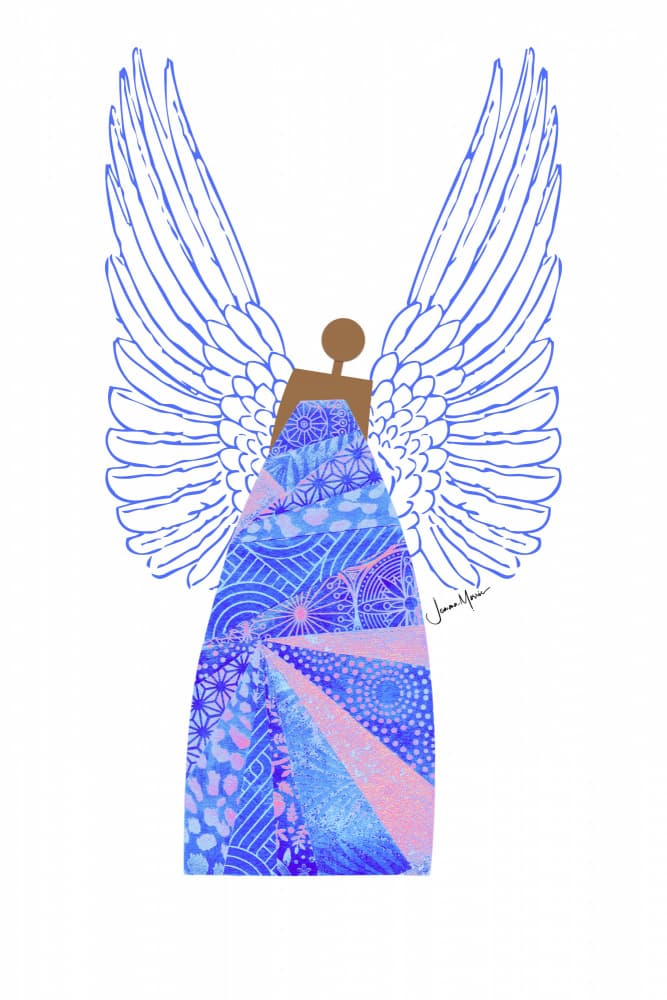 Serene Patterned Angel by Jemma Morris — canvas wall art