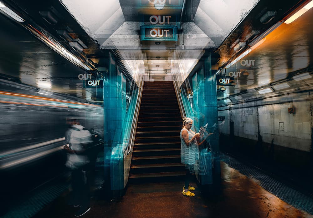 Surreal Subway Blur by Carmine Chiriacò — canvas wall art