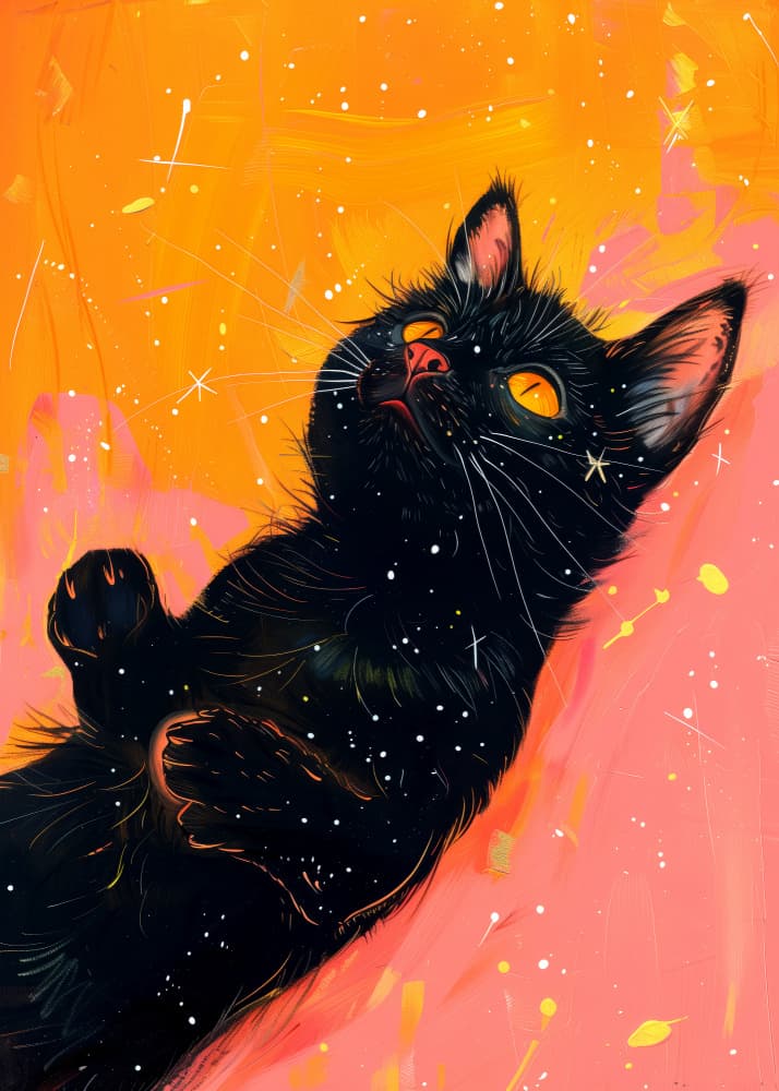 Curious Space Kitty by Justyna Jaszke — canvas wall art