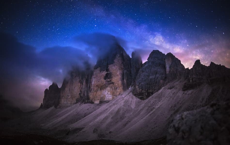 Milky Way Mountain Peaks by Dr. Nicholas Roemmelt — canvas wall art