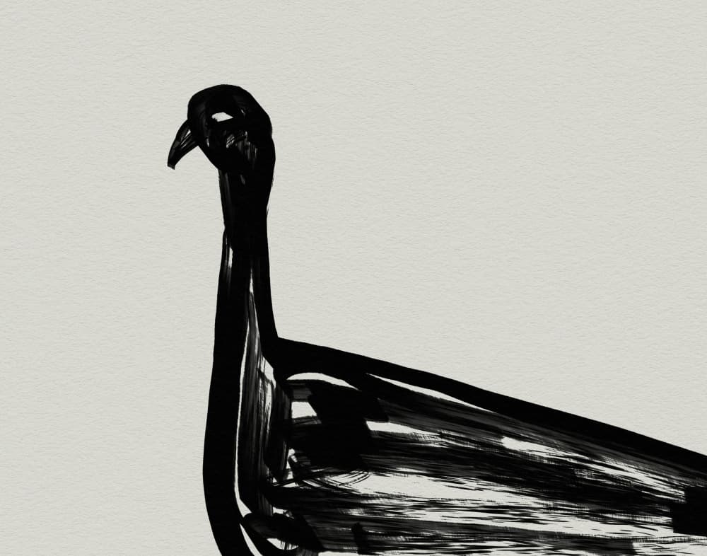 Abstract Crane Drawing by Josie George — canvas wall art