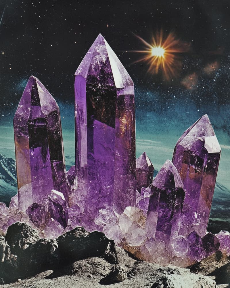 Cosmic Amethyst Landscape