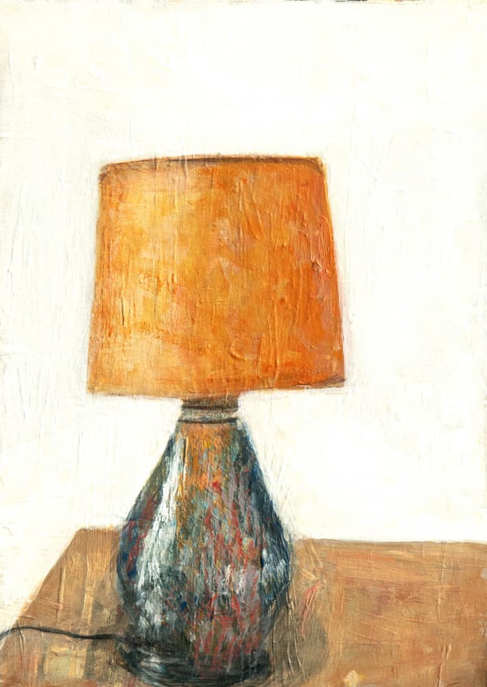 Cozy Orange Table Lamp by Claire Lerner — canvas wall art