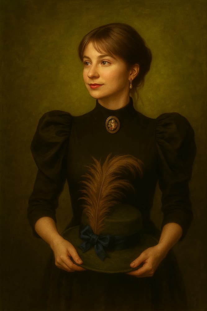 Elegant Lady with Hat by Ionel Onofras — canvas wall art