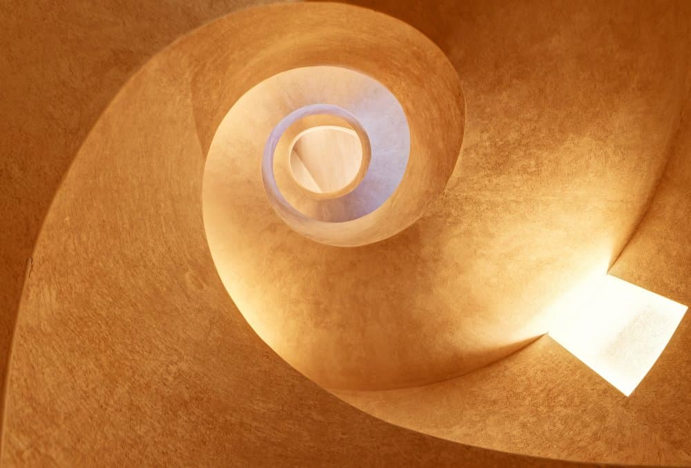 Golden Spiral Staircase by Martin Fleckenstein — canvas wall art