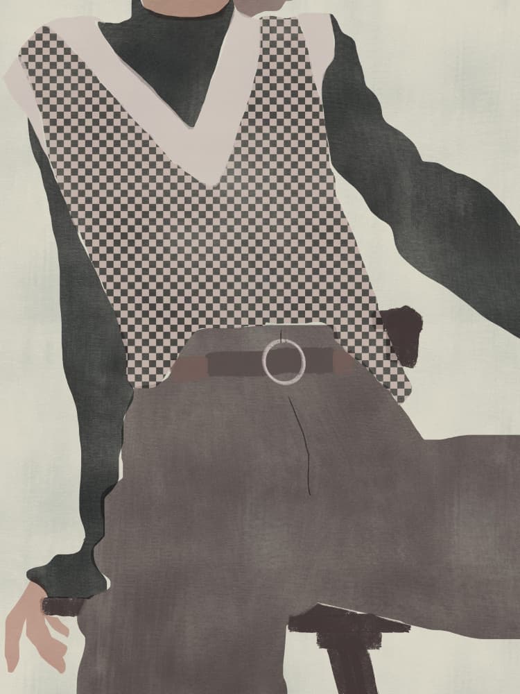 Minimalist Vest Fashion by Little Dean — canvas wall art