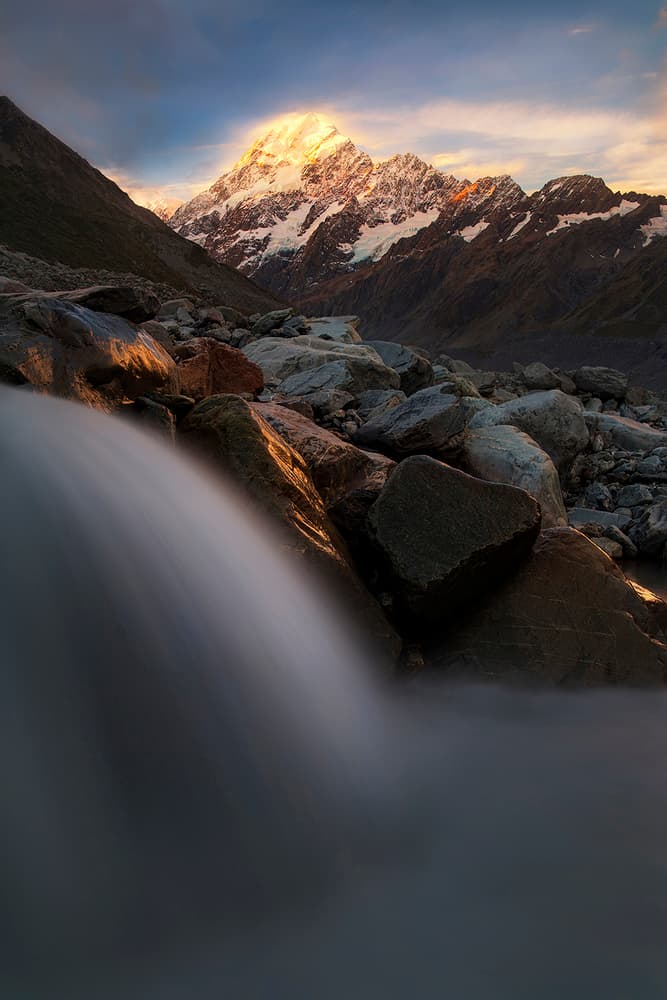 Alpine Stream Sunrise by Yan Zhang — canvas wall art