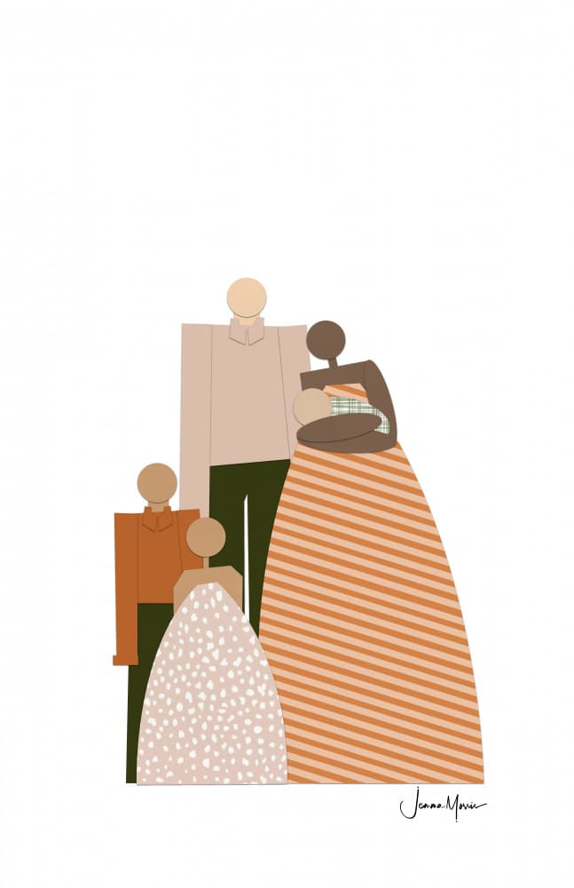 Diverse Family Portrait by Jemma Morris — canvas wall art