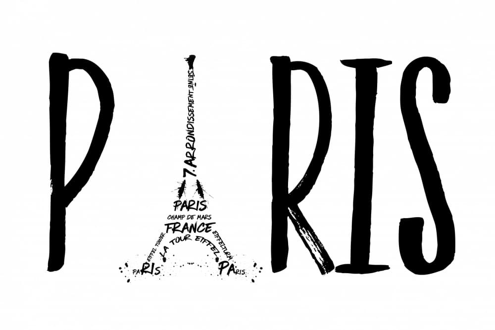 Paris Eiffel Typography Art by Melanie Viola — canvas wall art
