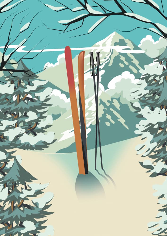 Alpine Ski Day by Nicholas — canvas wall art