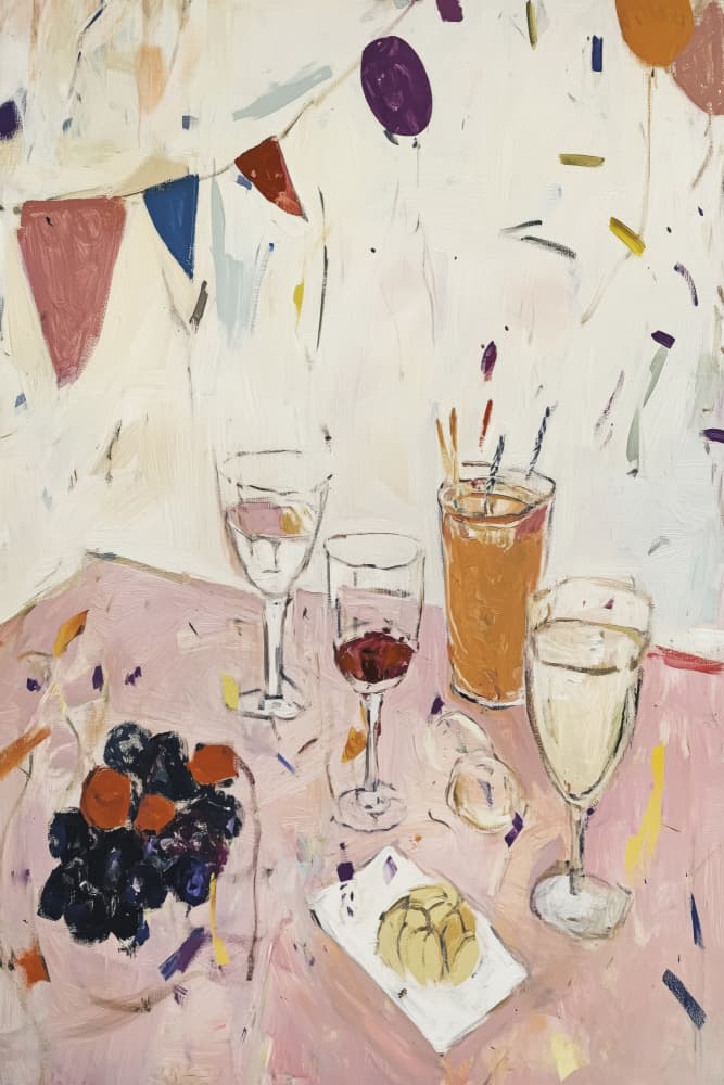 Festive Table Spread by Treechild — canvas wall art