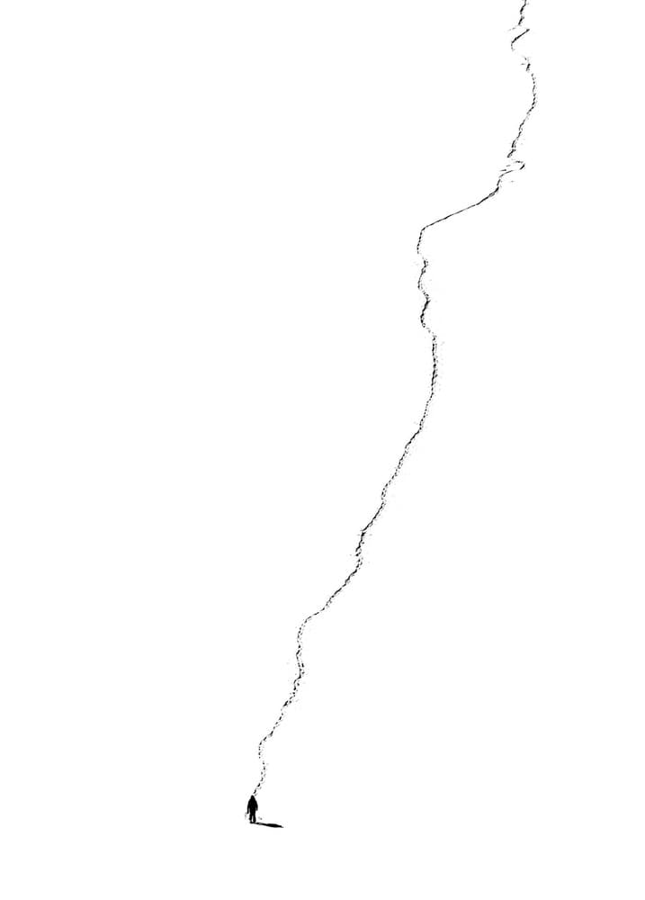 Man Follows Winding Path by Massimo Alloi — canvas wall art