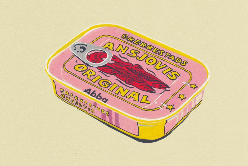 Retro Pink Fish Tin by Studio Mandariini — canvas wall art