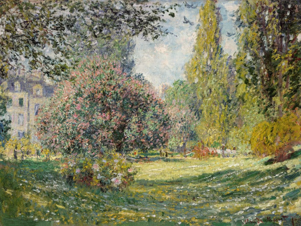 The Parc Monceau (1876) by Claude Monet — canvas wall art