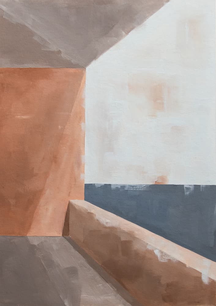 Abstract Terracotta Perspective by Livia Frigo — canvas wall art
