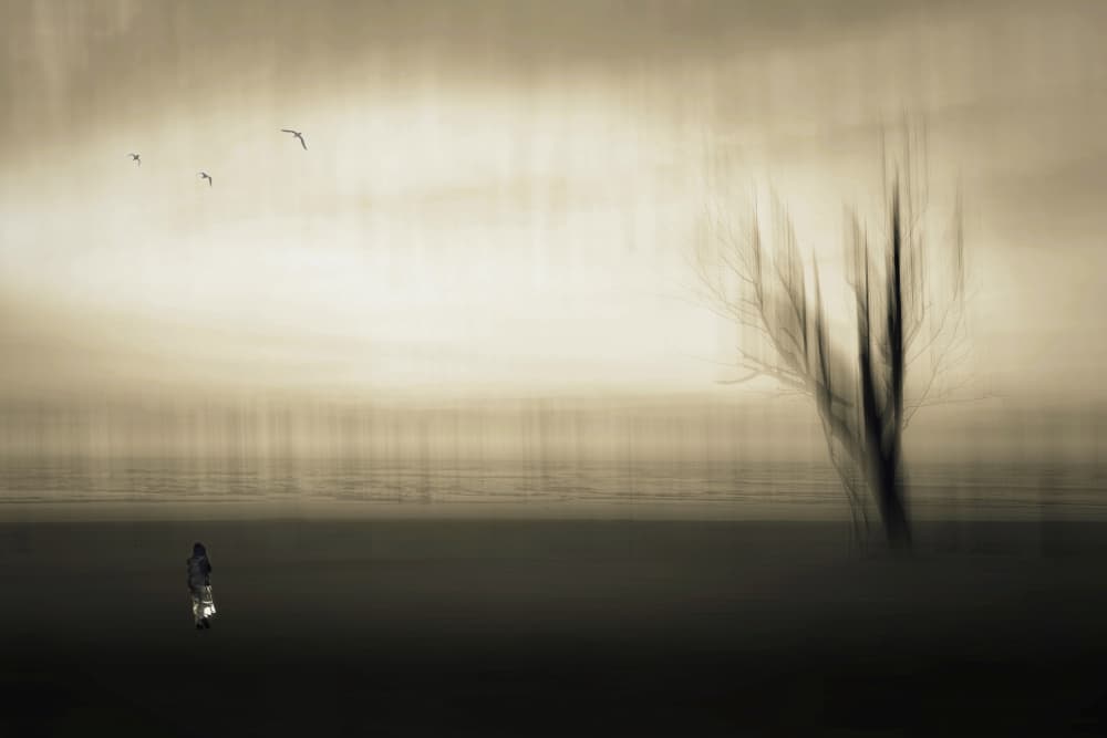 Solitary Lantern Journey by MingLun Tsai (蔡明倫) — canvas wall art